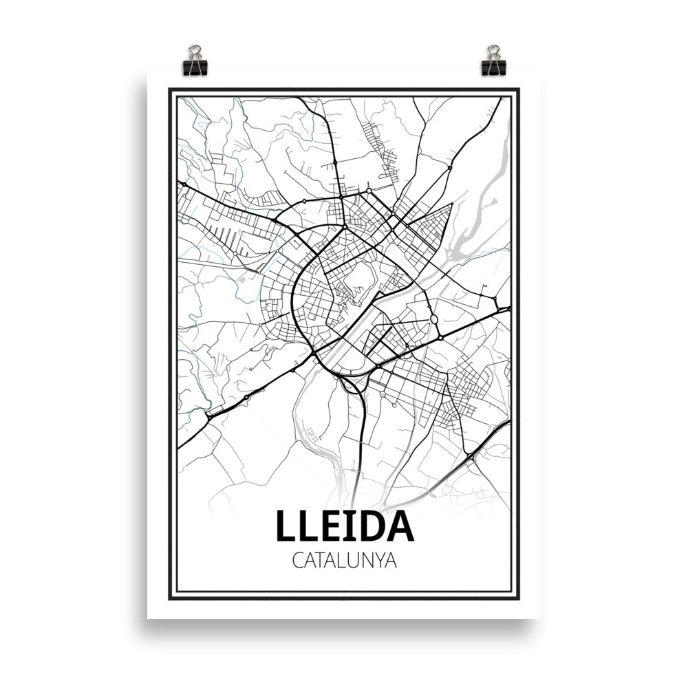 Simulació de pòster Lleida en ambient neutre.