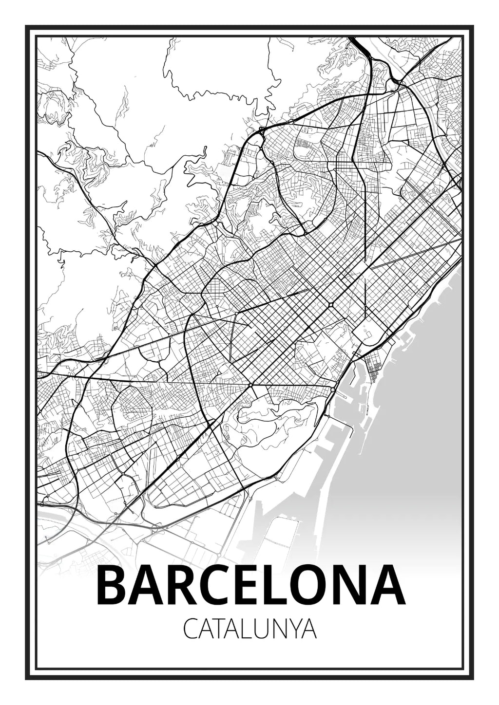 Disseny del poster del mapa de Barcelona