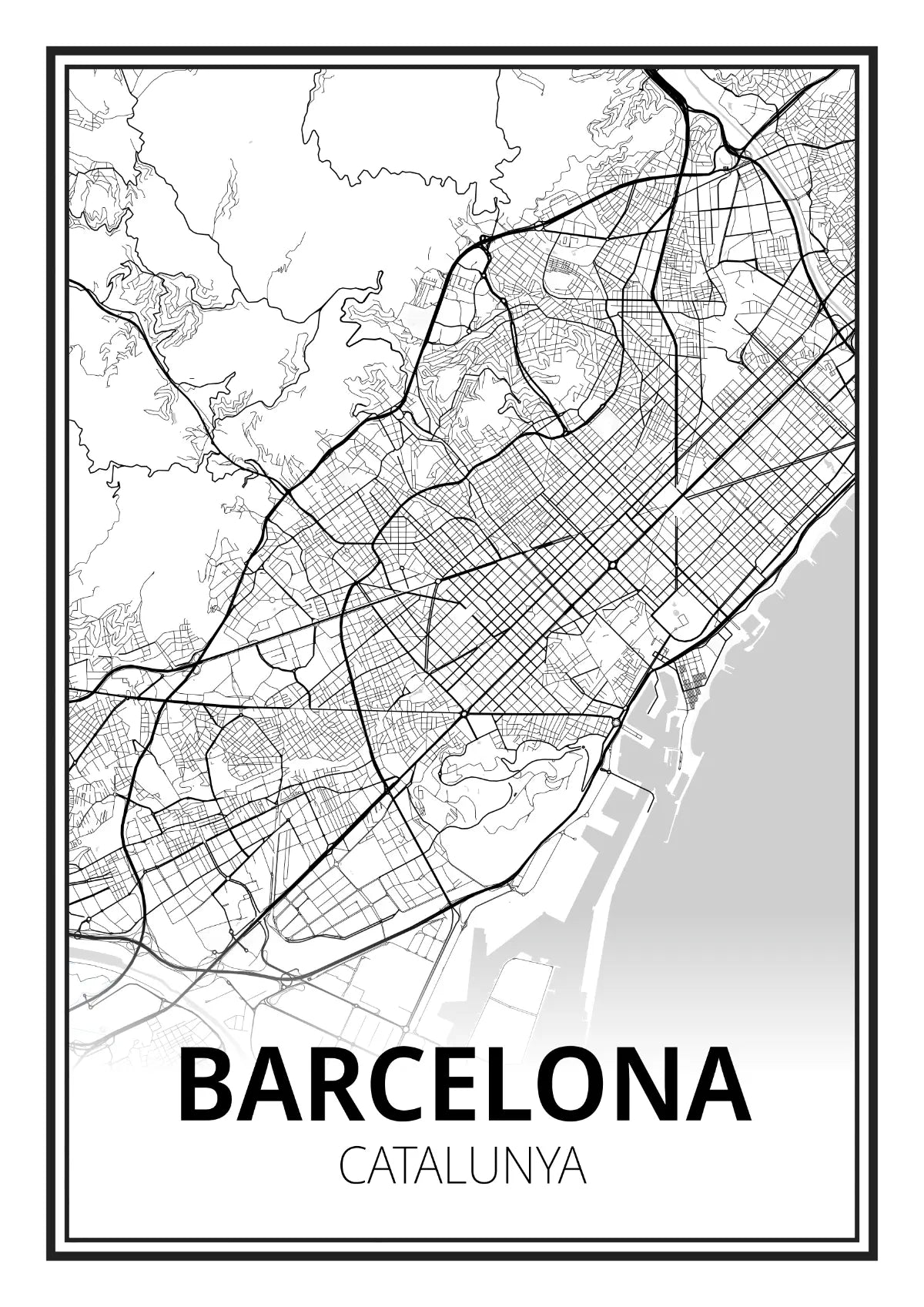 Disseny del poster del mapa de Barcelona