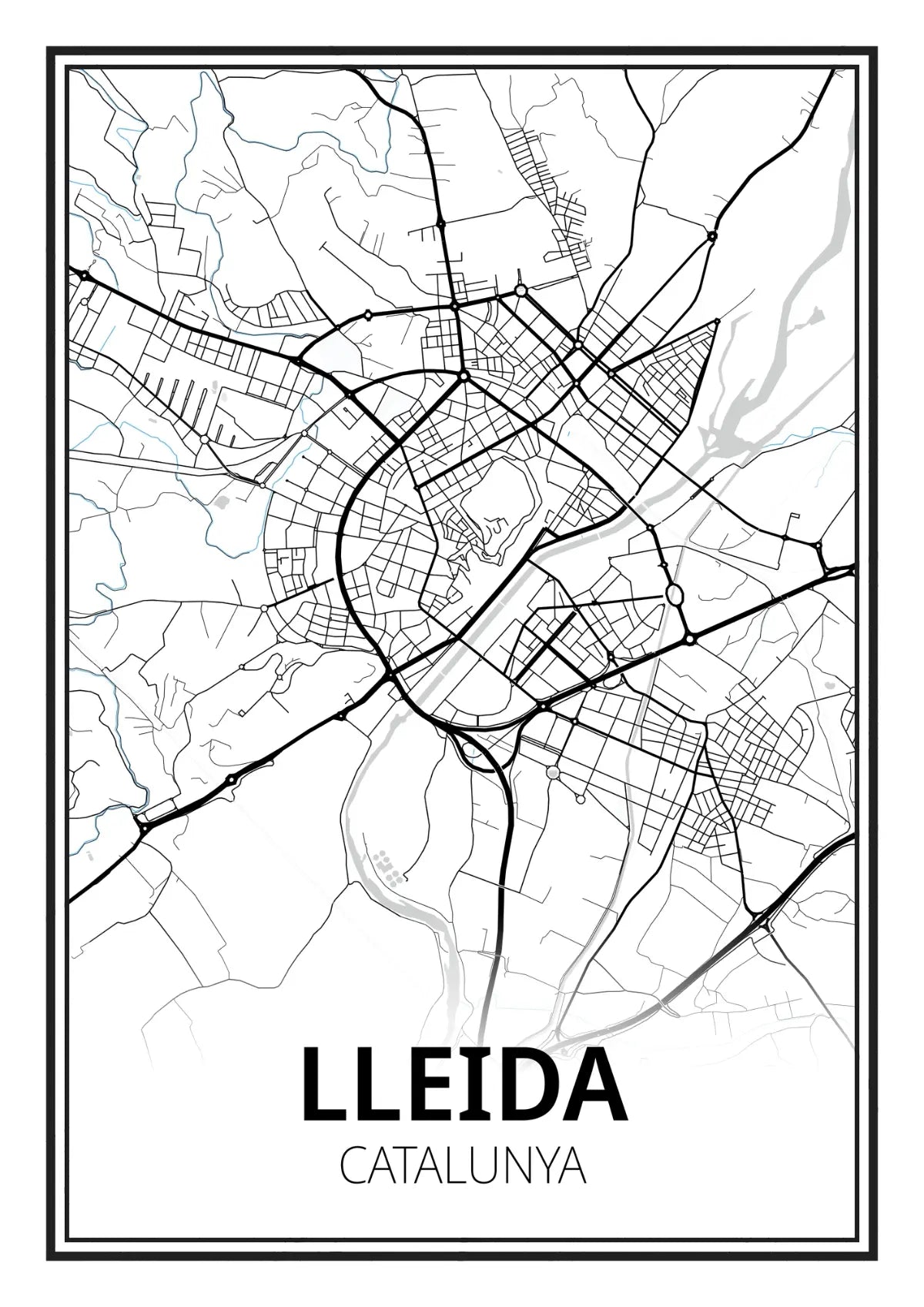 Il·lustració simbòlica de la ciutat amb estil gràfic propi.