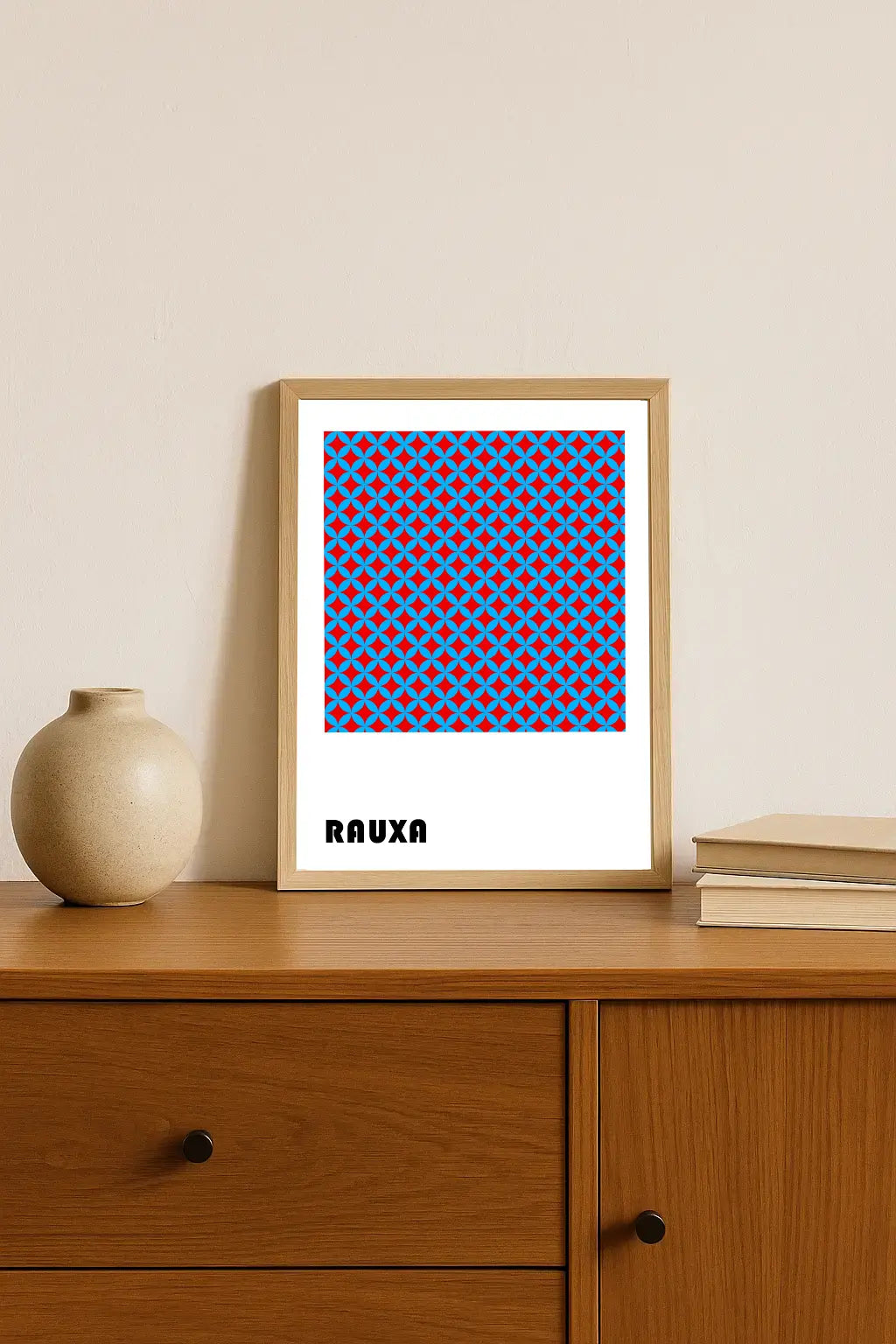 Il·lustració dinàmica amb formes orgàniques i tons càlids.